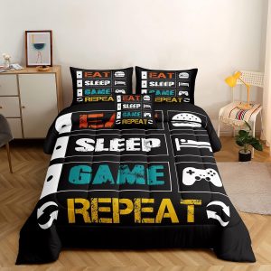 crevolis 5 Pieces Gaming Bedding Set for Boys Gamer Comforter