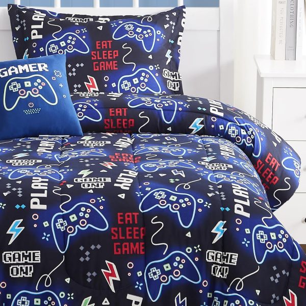 crevolis Kids Comforter Set Twin Size for Boys, Glow in The Dark Gamer Bedding - Image 2