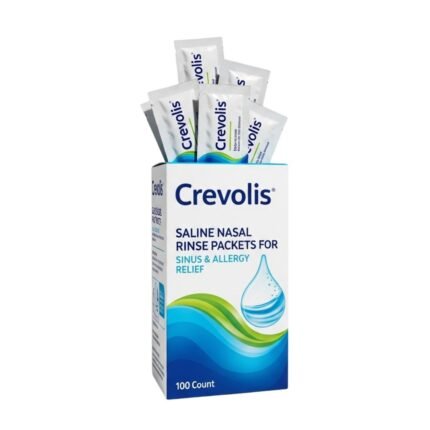 Crevolis Saline Nasal Rinse Packets for Sinus & Allergy Relief | 100 Count
